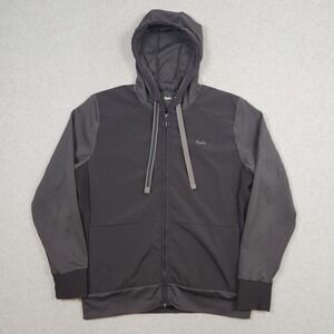 Rapha Transfer Hoodie Mens Large Black Jacket Soft Shell Full Zip Cycling Active